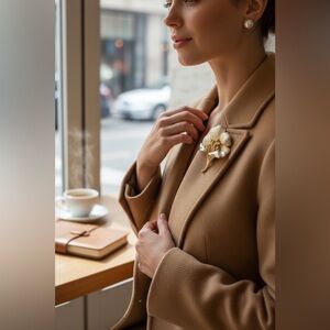 Vintage Brooks Two-Tone Floral Brooch | Sculptural Gold Tone Pin